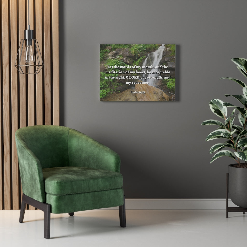 Scripture Walls Meditation Of My Heart Psalm 19:14 Bible Verse Canvas Christian Wall Art Ready to Hang Unframed-Express Your Love Gifts