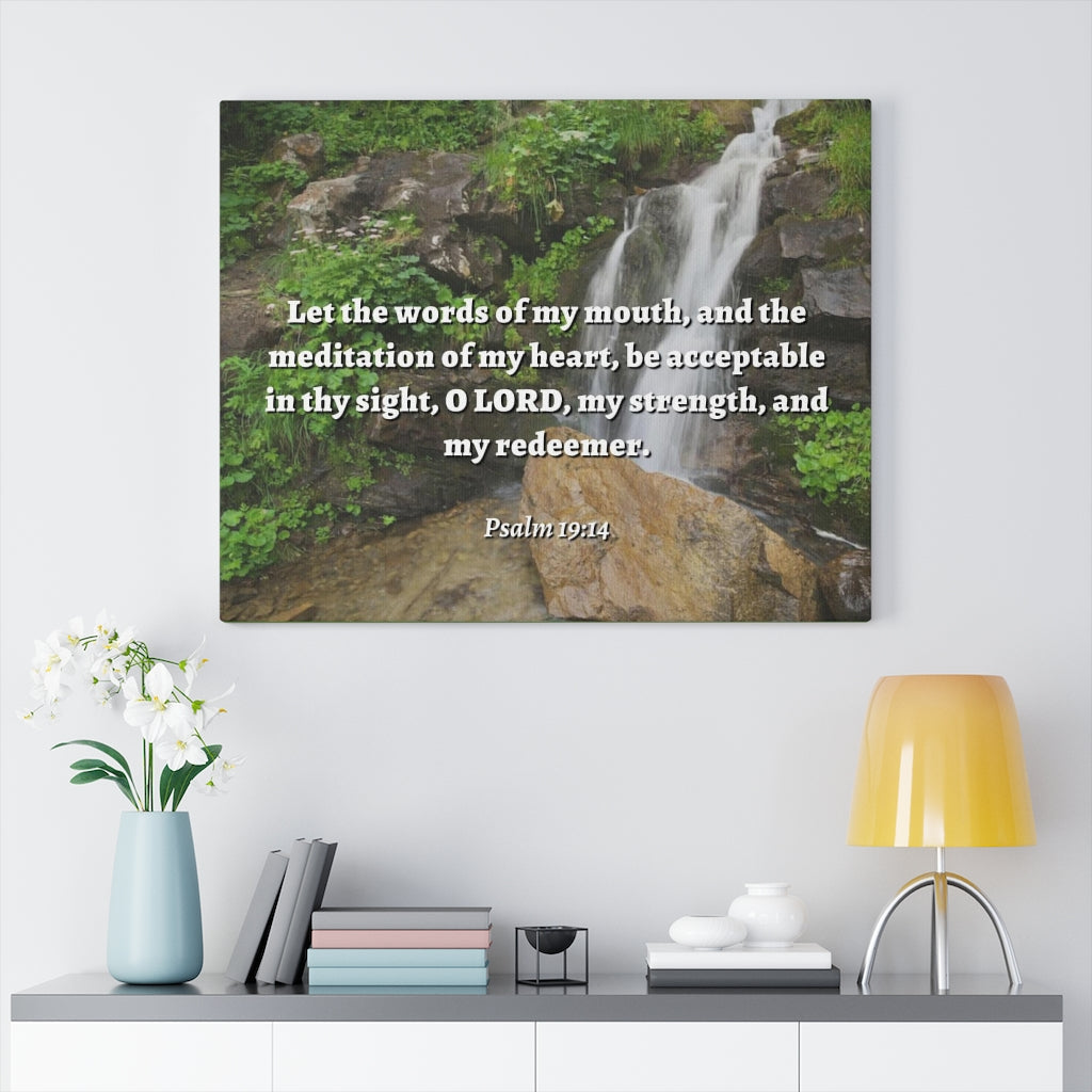 Scripture Walls Meditation Of My Heart Psalm 19:14 Bible Verse Canvas Christian Wall Art Ready to Hang Unframed-Express Your Love Gifts
