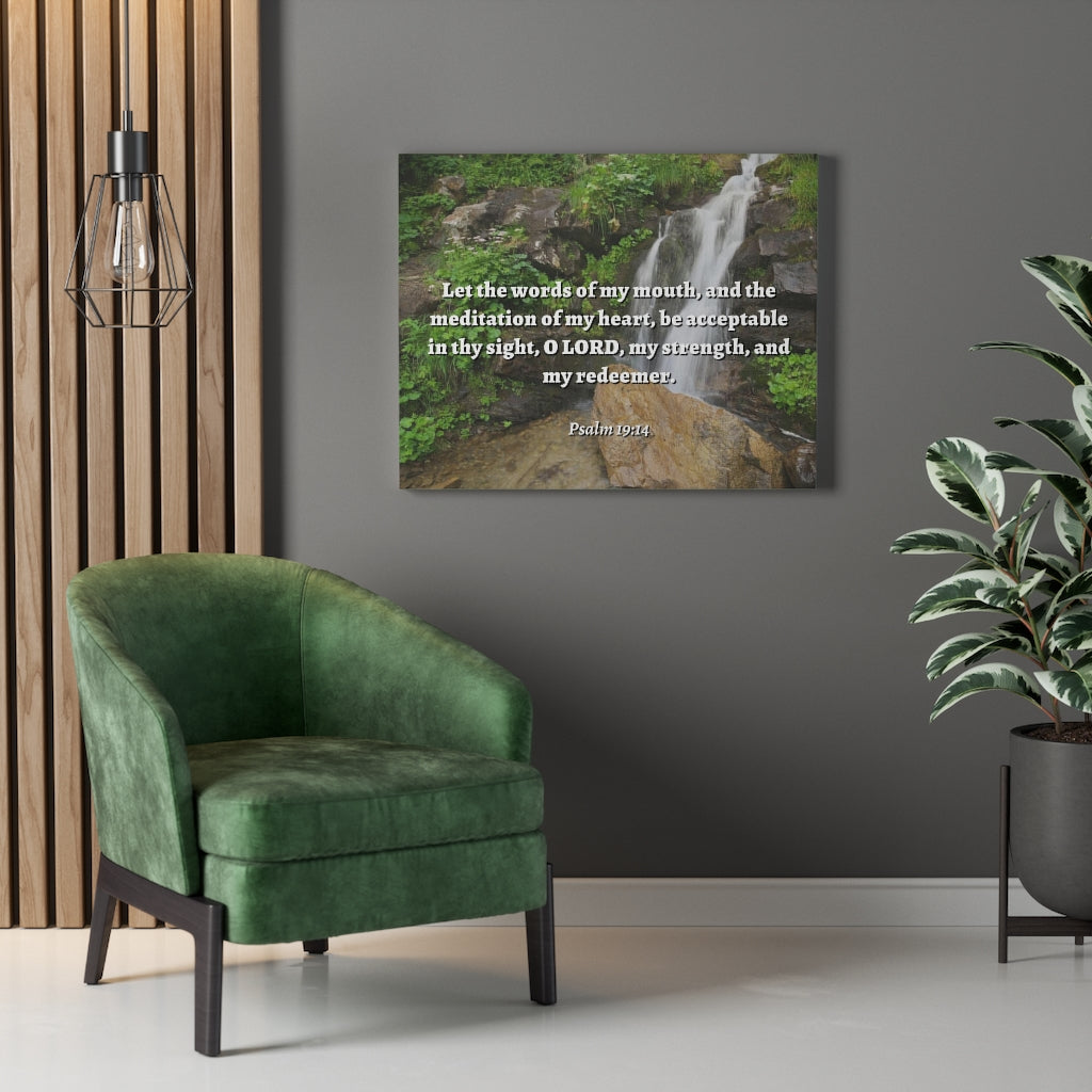 Scripture Walls Meditation Of My Heart Psalm 19:14 Bible Verse Canvas Christian Wall Art Ready to Hang Unframed-Express Your Love Gifts