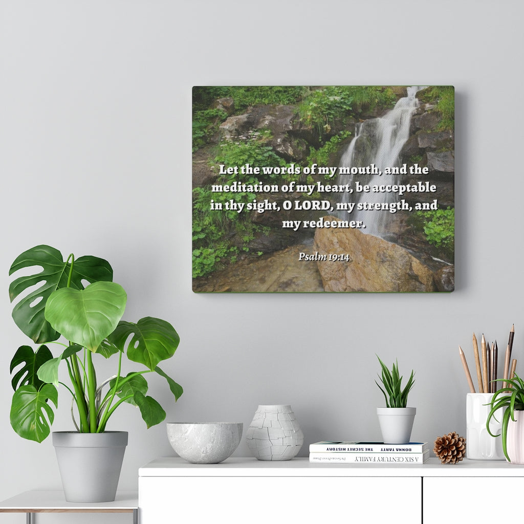Scripture Walls Meditation Of My Heart Psalm 19:14 Bible Verse Canvas Christian Wall Art Ready to Hang Unframed-Express Your Love Gifts