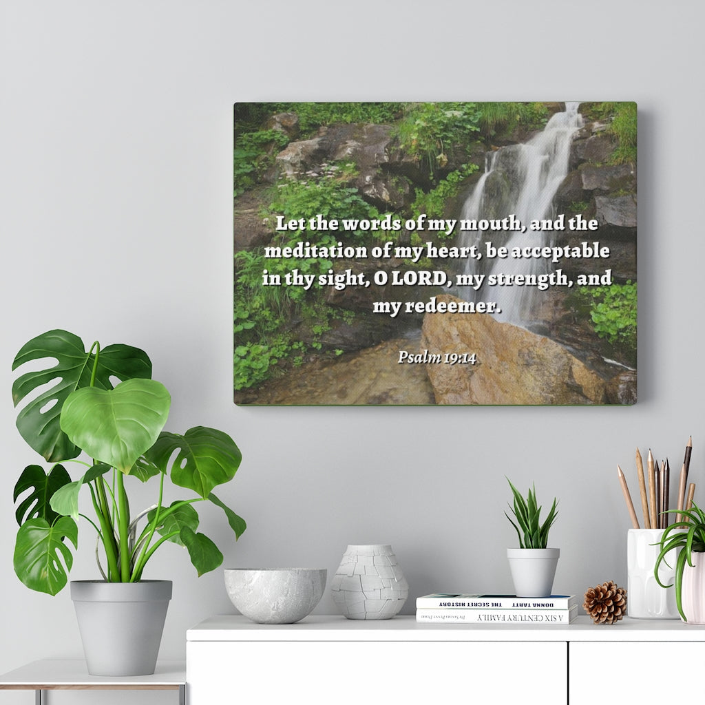 Scripture Walls Meditation Of My Heart Psalm 19:14 Bible Verse Canvas Christian Wall Art Ready to Hang Unframed-Express Your Love Gifts