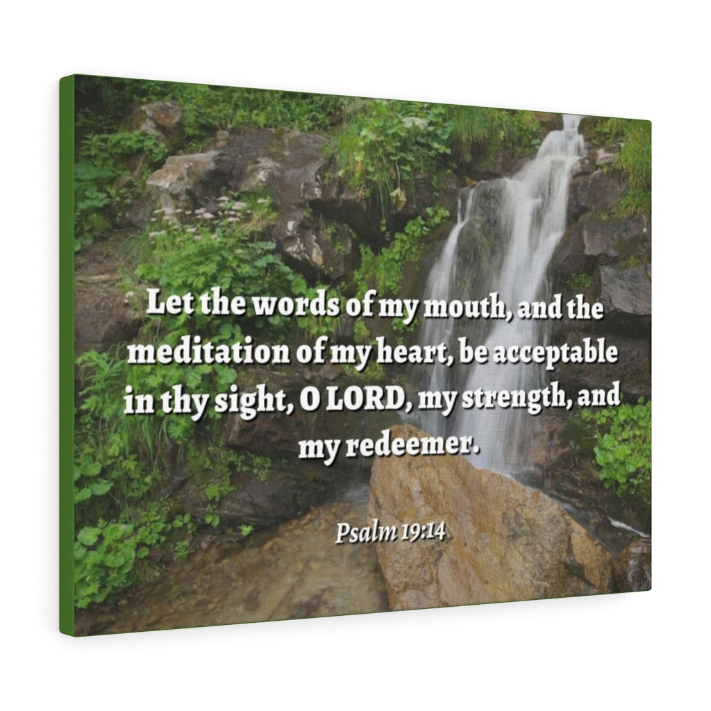 Scripture Walls Meditation Of My Heart Psalm 19:14 Bible Verse Canvas Christian Wall Art Ready to Hang Unframed-Express Your Love Gifts
