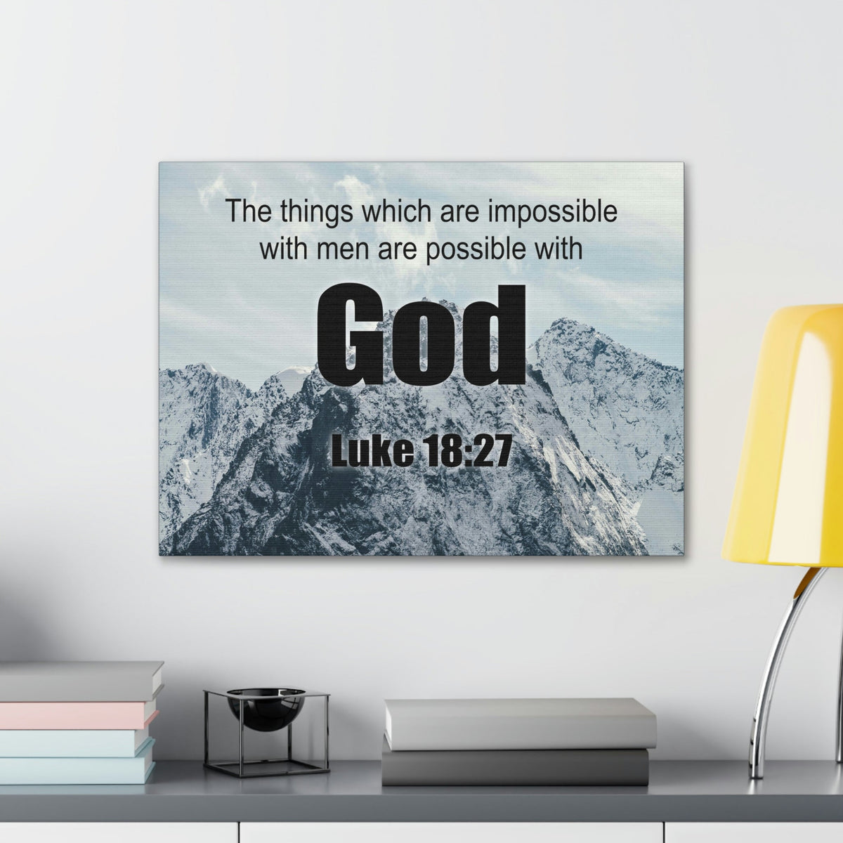 Scripture Walls Men Are Possible With God Luke 18:27 Bible Verse Canvas Christian Wall Art Ready to Hang Unframed-Express Your Love Gifts