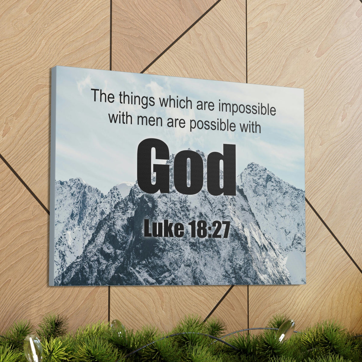 Scripture Walls Men Are Possible With God Luke 18:27 Bible Verse Canvas Christian Wall Art Ready to Hang Unframed-Express Your Love Gifts