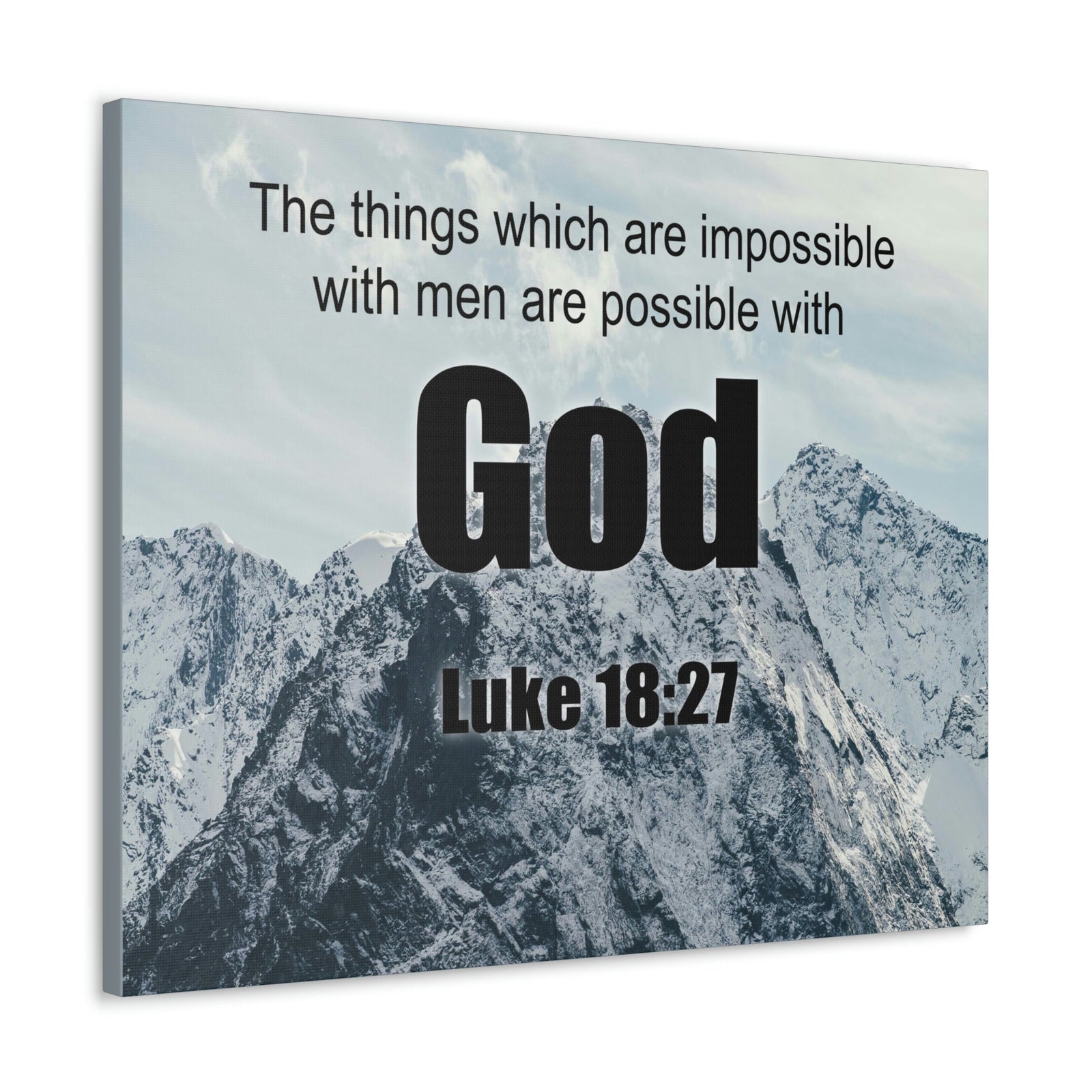 Scripture Walls Men Are Possible With God Luke 18:27 Bible Verse Canvas Christian Wall Art Ready to Hang Unframed-Express Your Love Gifts