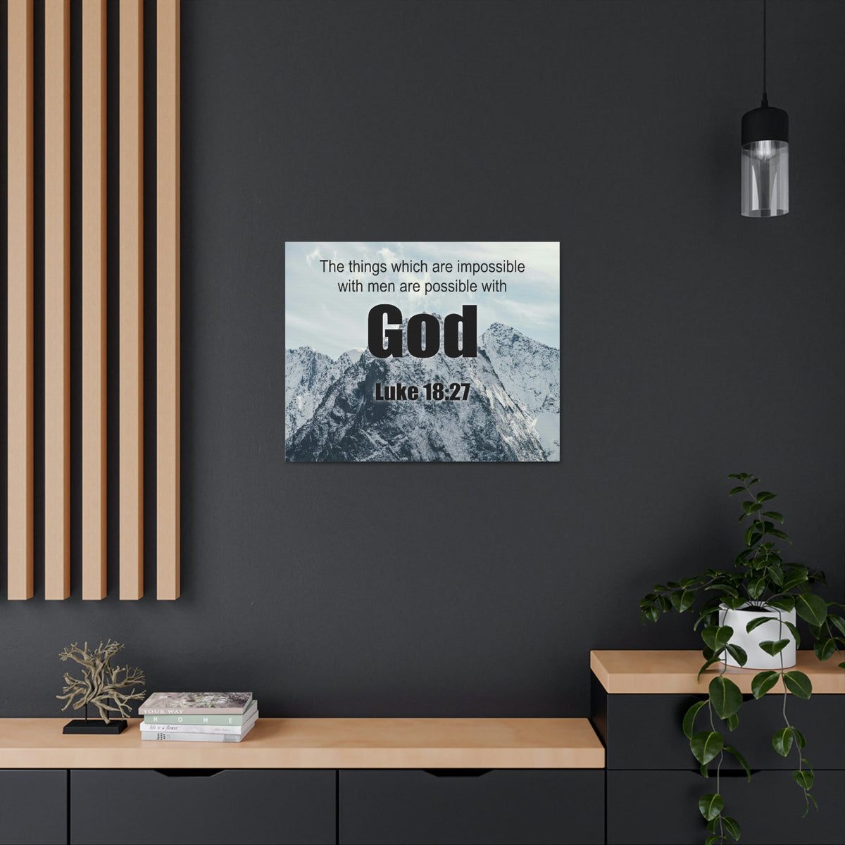 Scripture Walls Men Are Possible With God Luke 18:27 Bible Verse Canvas Christian Wall Art Ready to Hang Unframed-Express Your Love Gifts