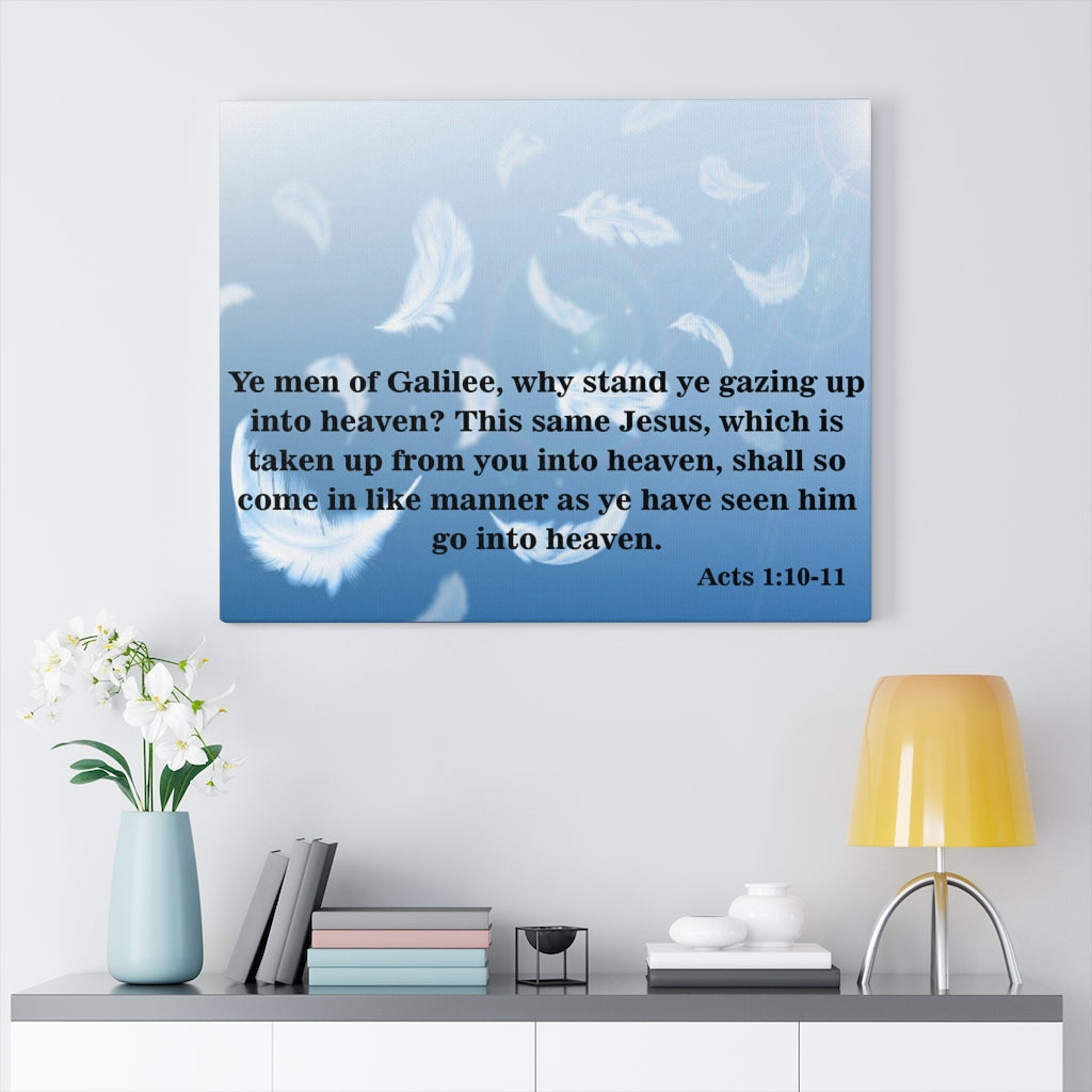 Scripture Walls Men of Galilee Acts 1:10-11 Bible Verse Canvas Christian Wall Art Ready to Hang Unframed-Express Your Love Gifts