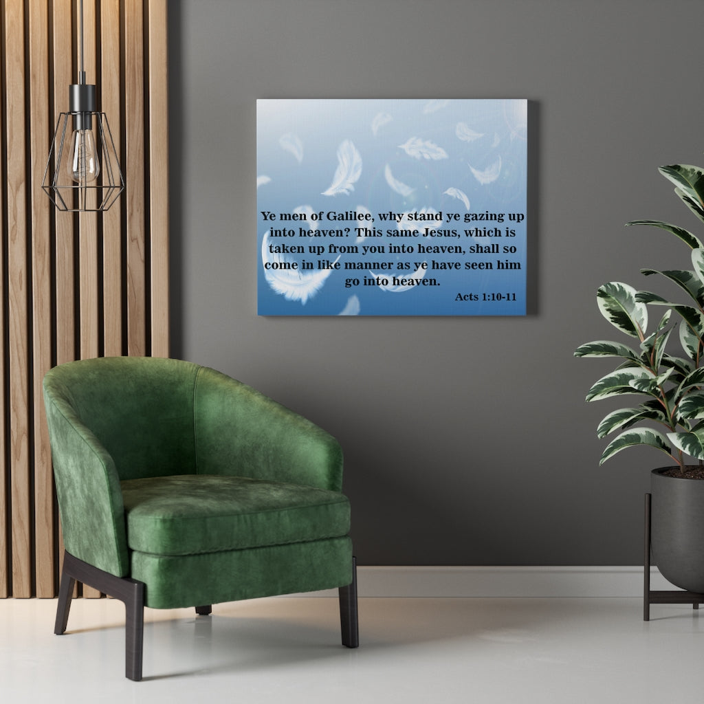 Scripture Walls Men of Galilee Acts 1:10-11 Bible Verse Canvas Christian Wall Art Ready to Hang Unframed-Express Your Love Gifts