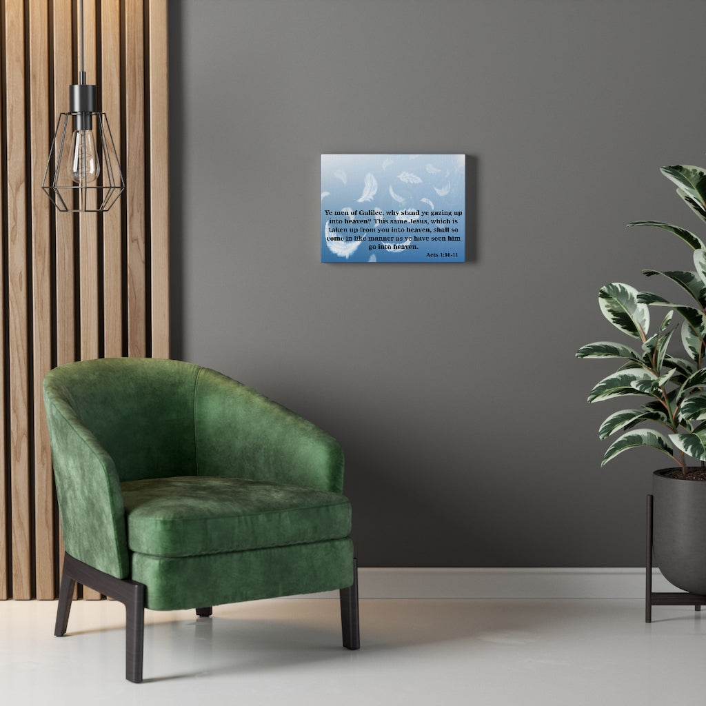 Scripture Walls Men of Galilee Acts 1:10-11 Bible Verse Canvas Christian Wall Art Ready to Hang Unframed-Express Your Love Gifts