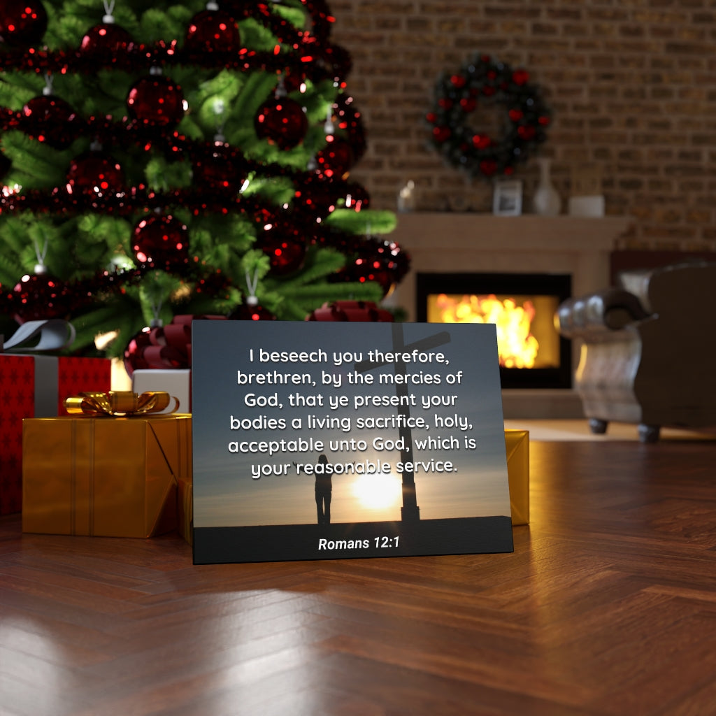 Scripture Walls Mercies Of God Romans 12:1 Bible Verse Canvas Christian Wall Art Ready to Hang Unframed-Express Your Love Gifts