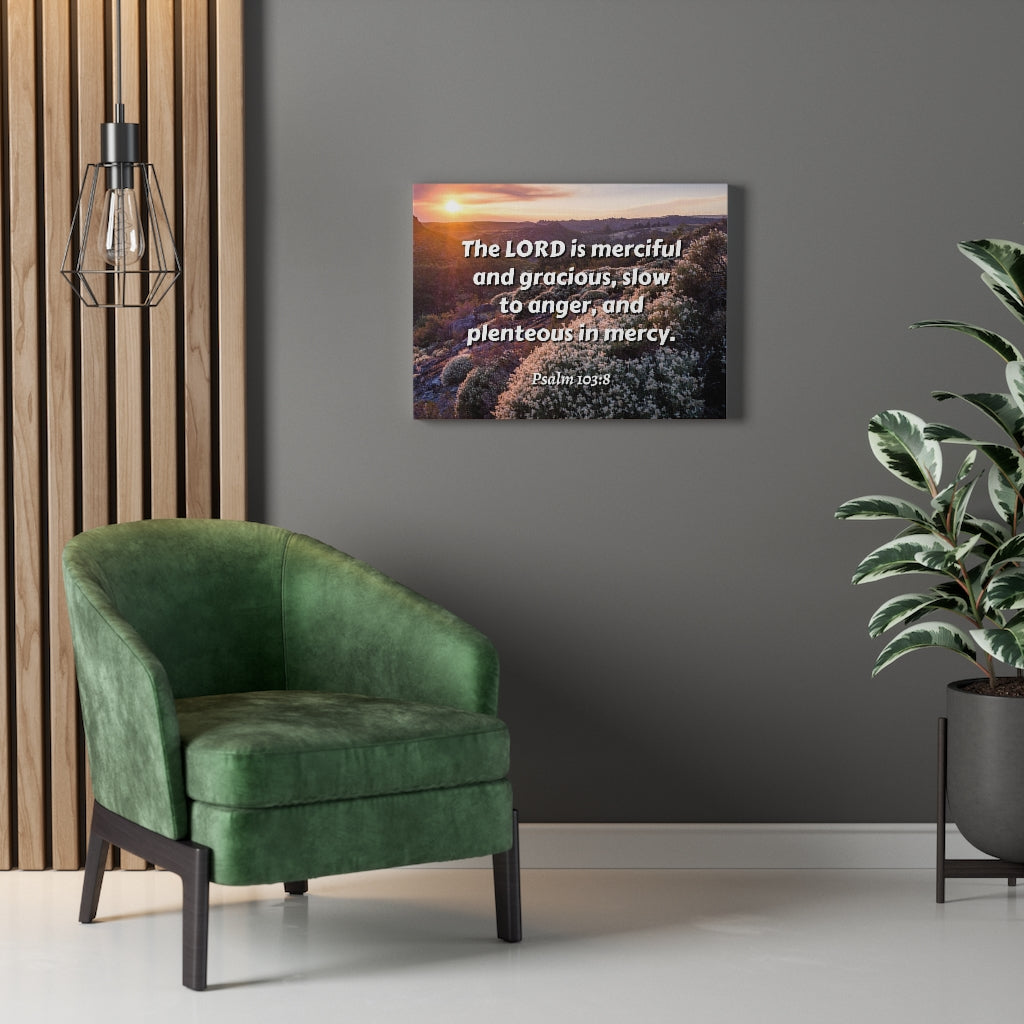 Scripture Walls Merciful And Gracious Psalm 103:8 Bible Verse Canvas Christian Wall Art Ready to Hang Unframed-Express Your Love Gifts