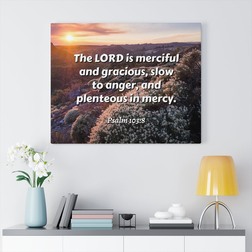 Scripture Walls Merciful And Gracious Psalm 103:8 Bible Verse Canvas Christian Wall Art Ready to Hang Unframed-Express Your Love Gifts