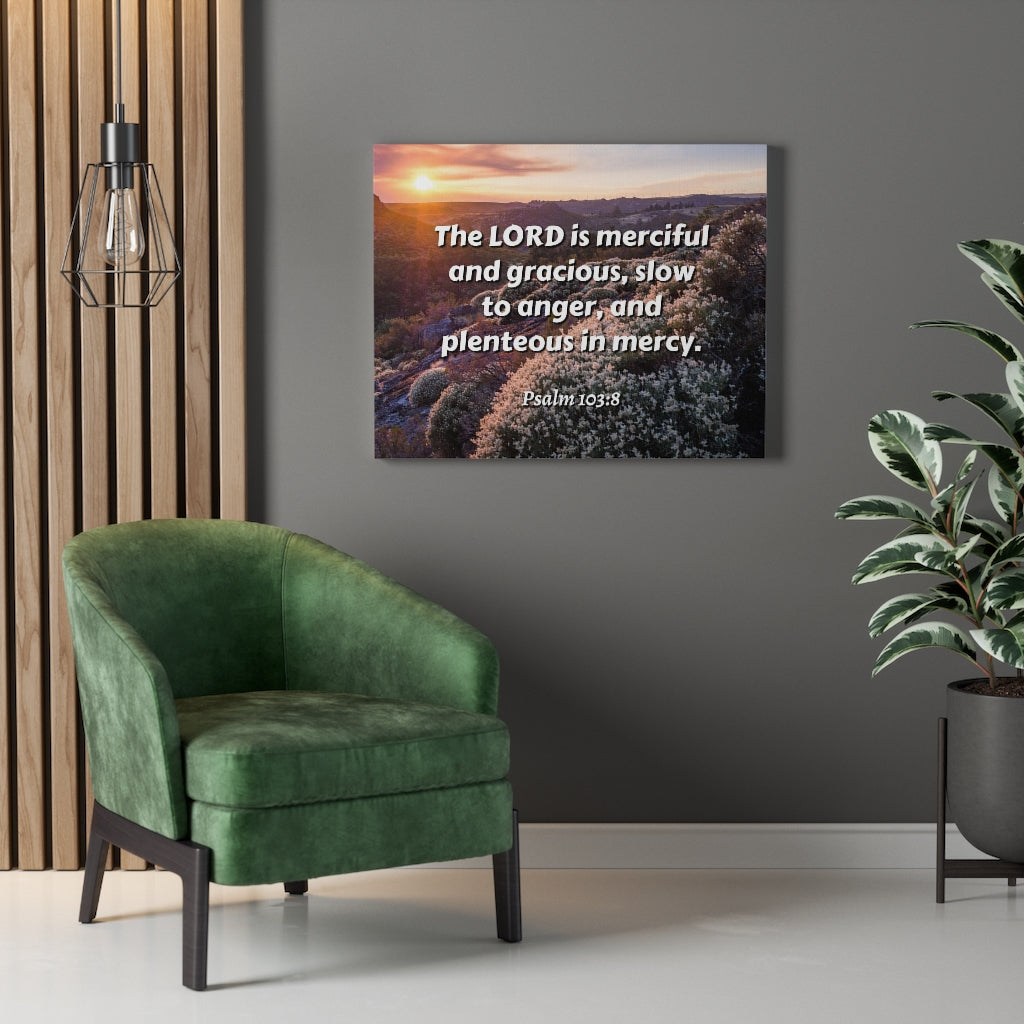 Scripture Walls Merciful And Gracious Psalm 103:8 Bible Verse Canvas Christian Wall Art Ready to Hang Unframed-Express Your Love Gifts