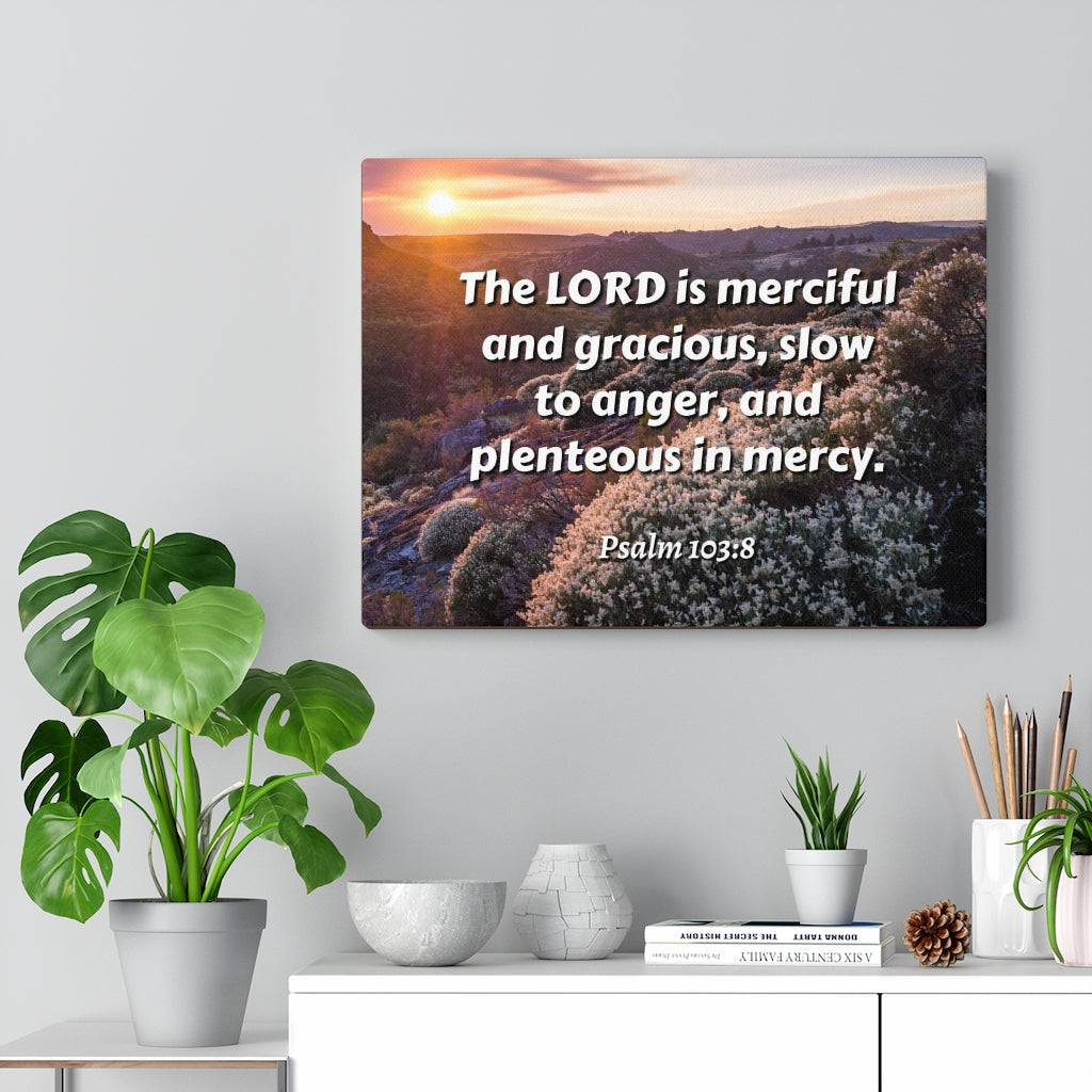 Scripture Walls Merciful And Gracious Psalm 103:8 Bible Verse Canvas Christian Wall Art Ready to Hang Unframed-Express Your Love Gifts