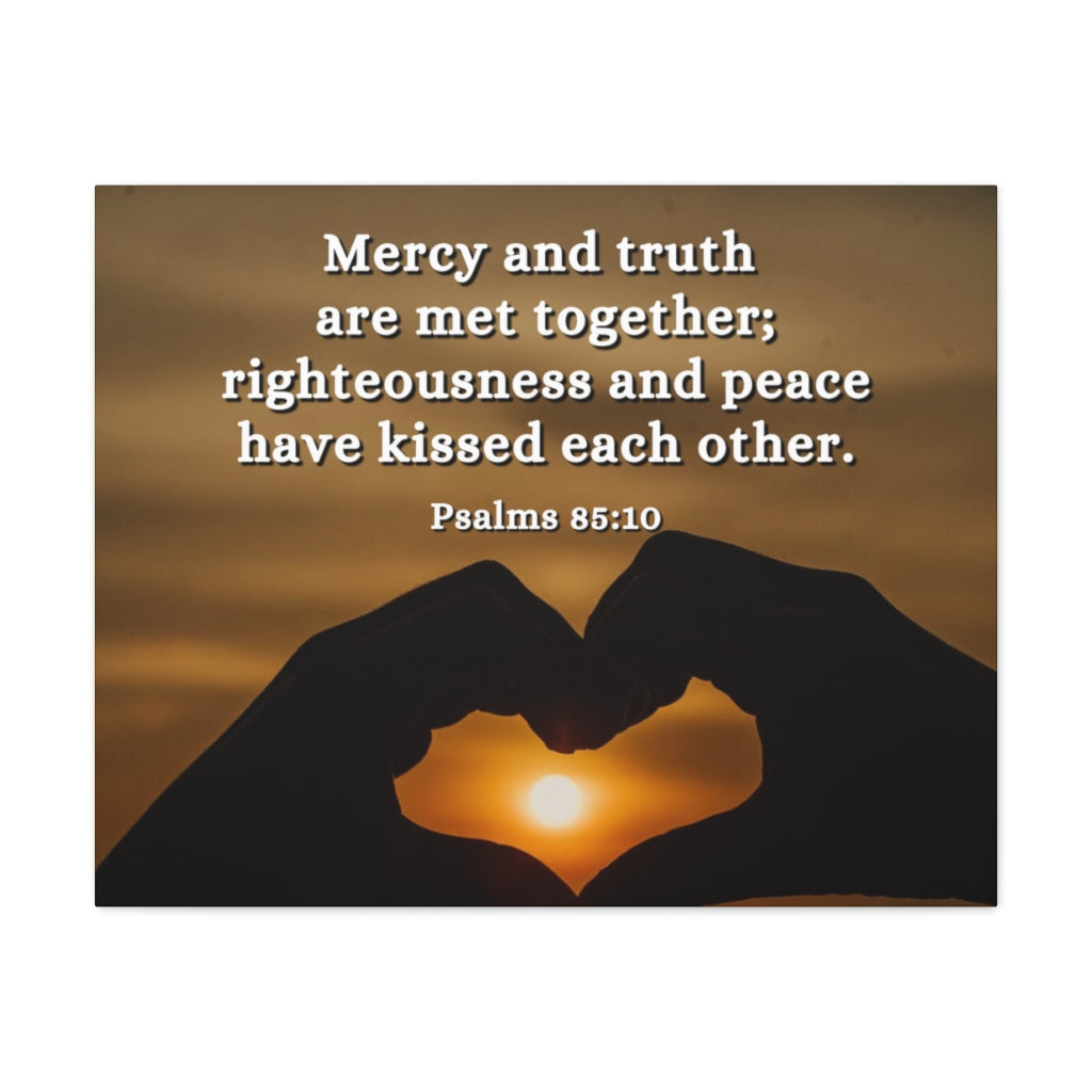 Scripture Walls Mercy And Truth Psalms 85:10 Bible Verse Canvas Christian Wall Art Ready to Hang Unframed-Express Your Love Gifts