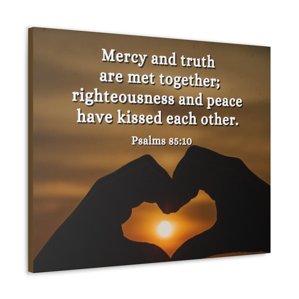 Scripture Walls Mercy And Truth Psalms 85:10 Bible Verse Canvas Christian Wall Art Ready to Hang Unframed-Express Your Love Gifts