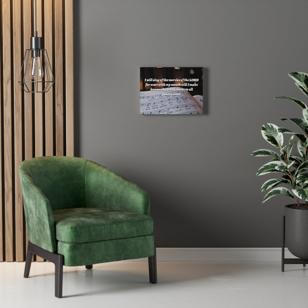 Scripture Walls Mercy Of The Lord Psalms 89:1 Bible Verse Canvas Christian Wall Art Ready to Hang Unframed-Express Your Love Gifts