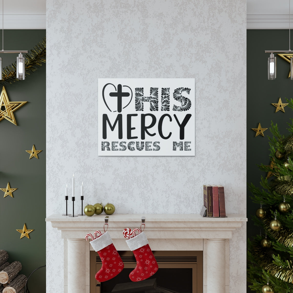 Scripture Walls Mercy Rescues Me 2 Timothy 4:18 Christian Wall Art Print Ready to Hang Unframed-Express Your Love Gifts