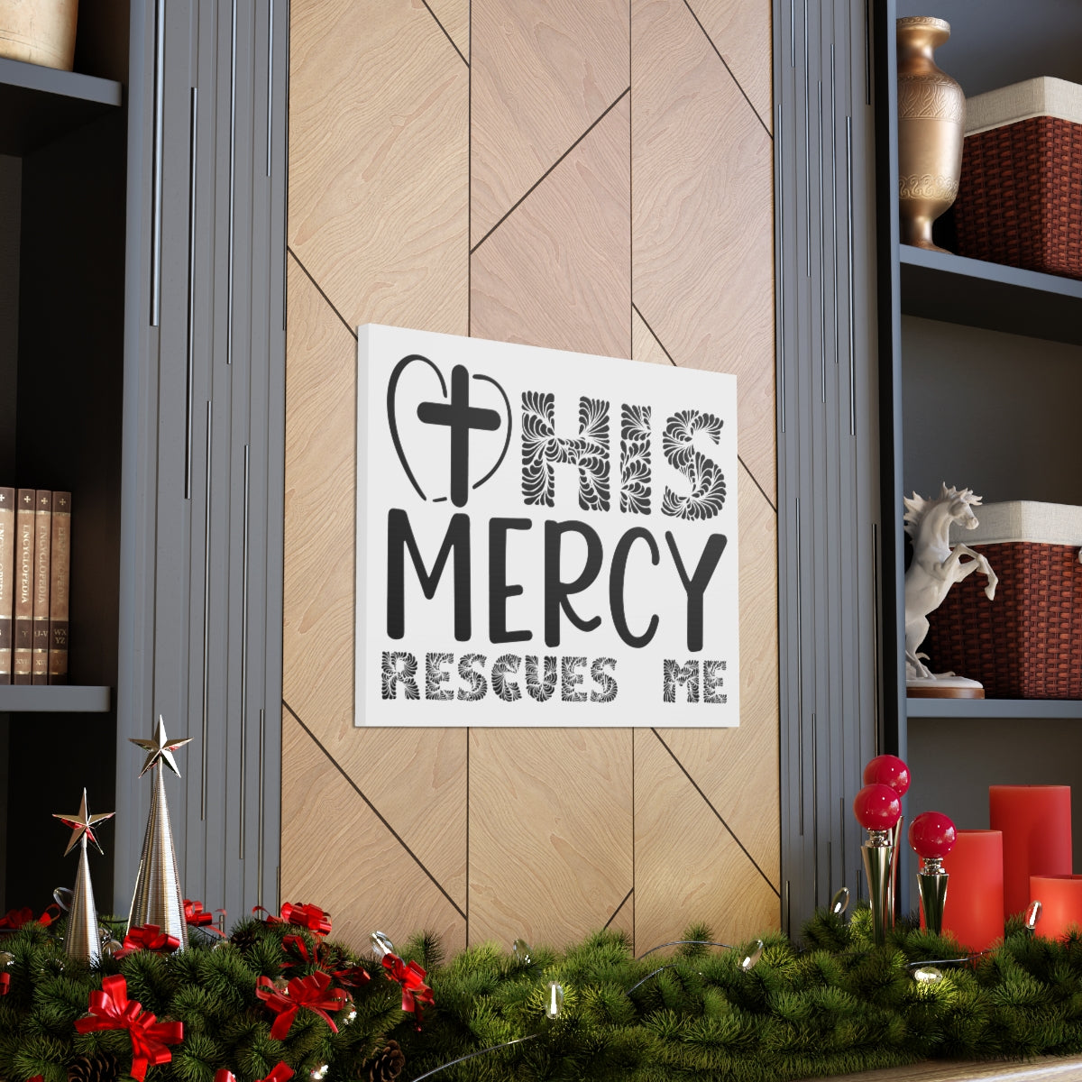 Scripture Walls Mercy Rescues Me 2 Timothy 4:18 Christian Wall Art Print Ready to Hang Unframed-Express Your Love Gifts