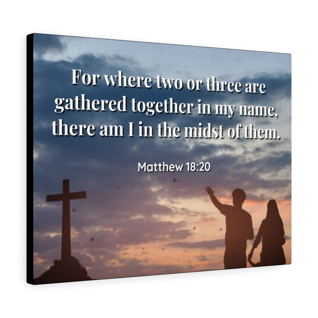 Scripture Walls Midst Of Them Matthew 18:20 Bible Verse Canvas Christian Wall Art Ready to Hang Unframed-Express Your Love Gifts