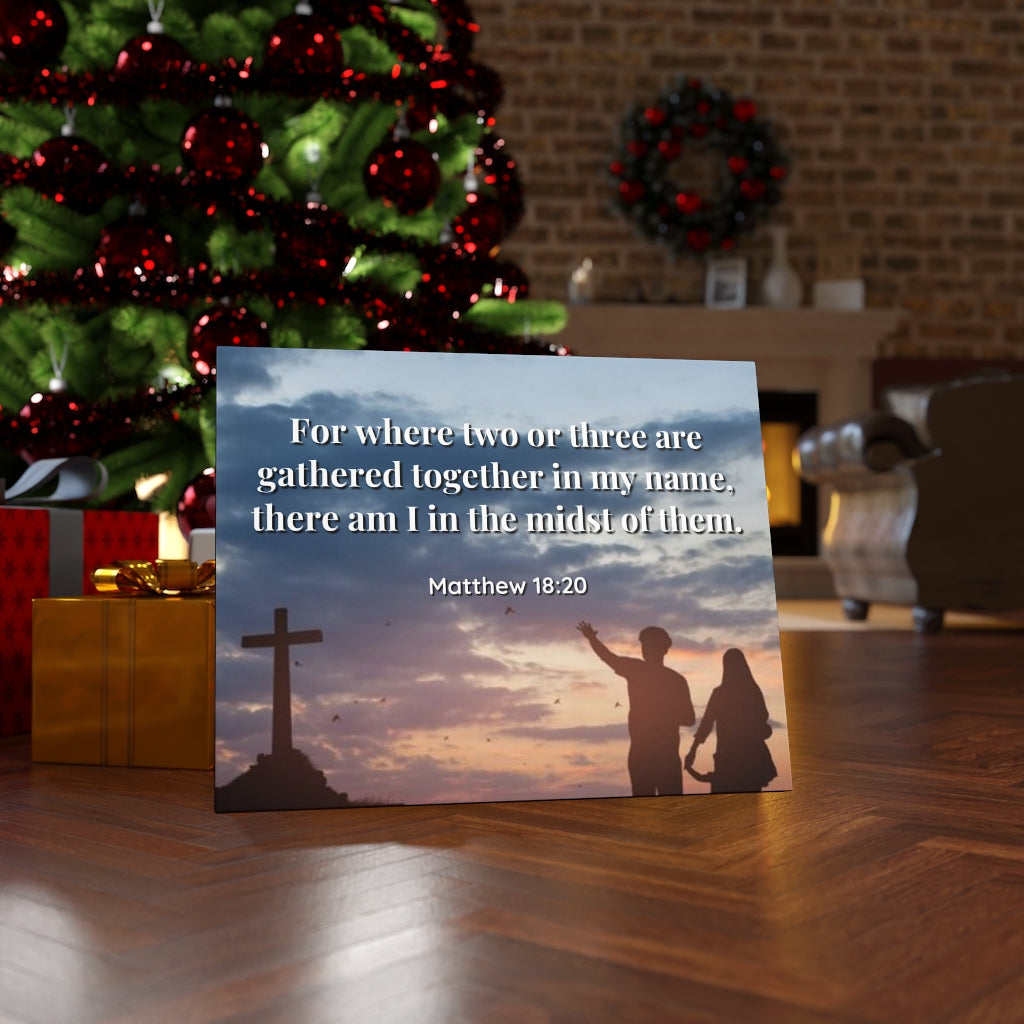 Scripture Walls Midst Of Them Matthew 18:20 Bible Verse Canvas Christian Wall Art Ready to Hang Unframed-Express Your Love Gifts
