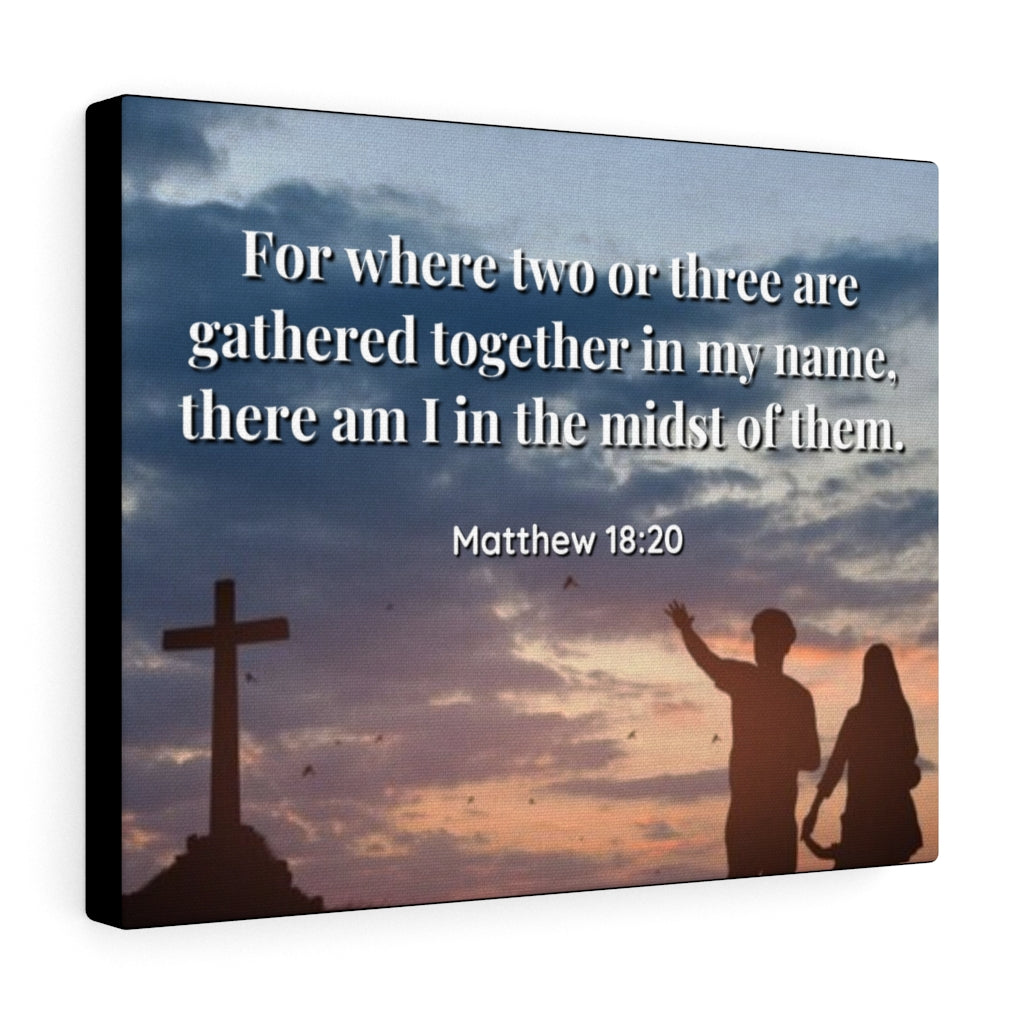 Scripture Walls Midst Of Them Matthew 18:20 Bible Verse Canvas Christian Wall Art Ready to Hang Unframed-Express Your Love Gifts