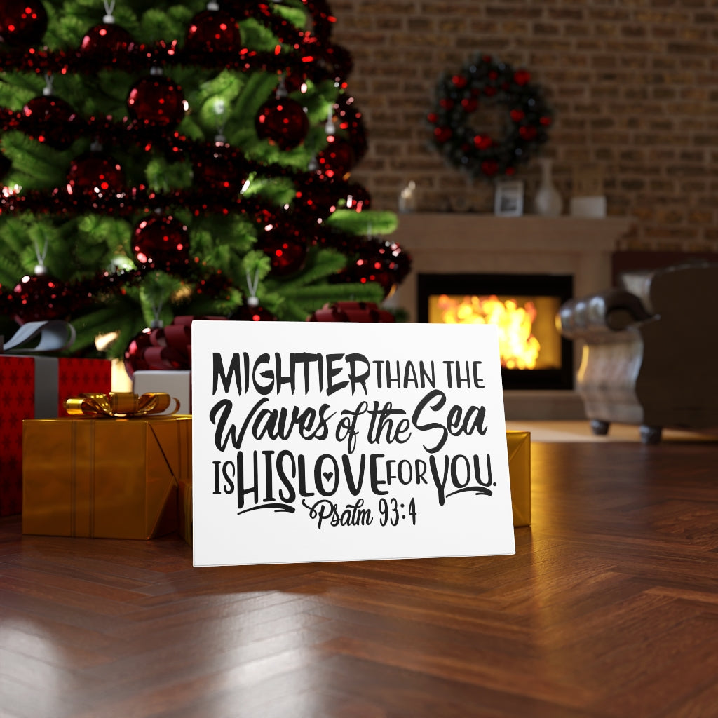 Scripture Walls Mightier Than The Waves Psalm 93:4 Bible Verse Canvas Christian Wall Art Ready to Hang Unframed-Express Your Love Gifts