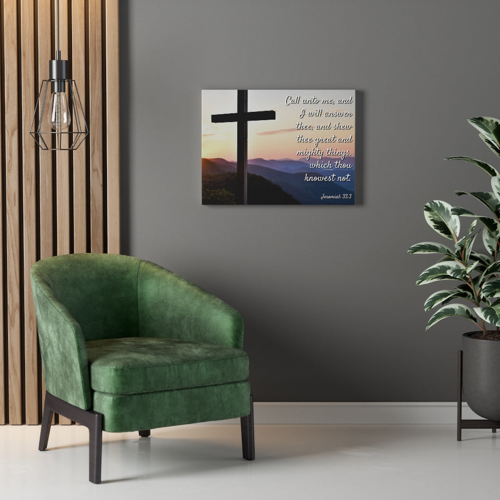 Scripture Walls Mighty Things Jeremiah 33:3 Bible Verse Canvas Christian Wall Art Ready to Hang Unframed-Express Your Love Gifts