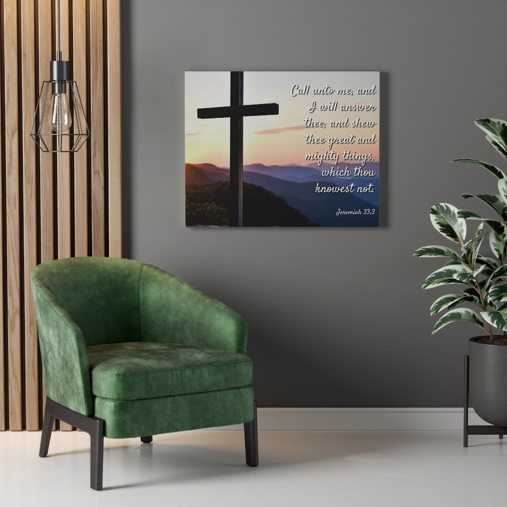 Scripture Walls Mighty Things Jeremiah 33:3 Bible Verse Canvas Christian Wall Art Ready to Hang Unframed-Express Your Love Gifts