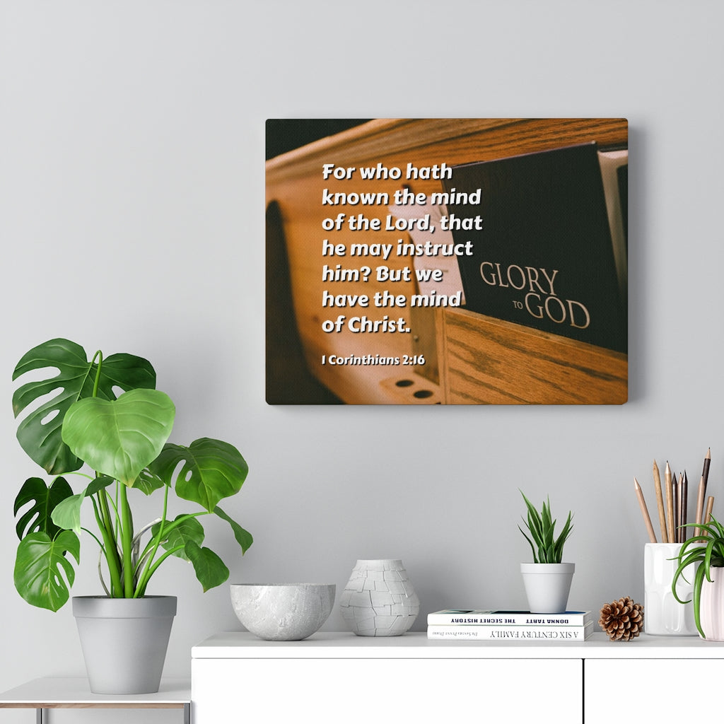 Scripture Walls Mind Of Christ 1 Corinthians 2:16 Bible Verse Canvas Christian Wall Art Ready to Hang Unframed-Express Your Love Gifts