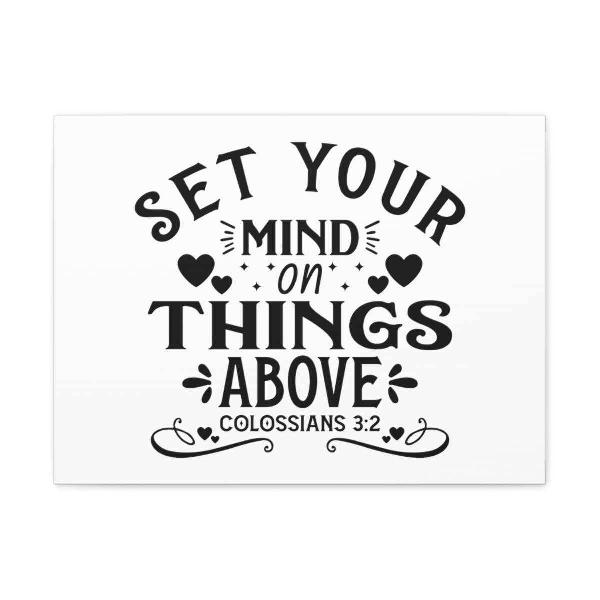 Scripture Walls Mind On Things Colossians 3:2 Heart Bible Verse Canvas Christian Wall Art Ready to Hang Unframed-Express Your Love Gifts