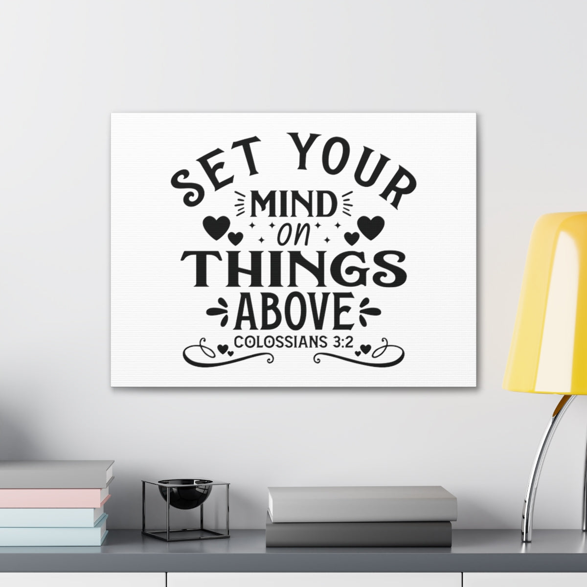 Scripture Walls Mind On Things Colossians 3:2 Heart Bible Verse Canvas Christian Wall Art Ready to Hang Unframed-Express Your Love Gifts