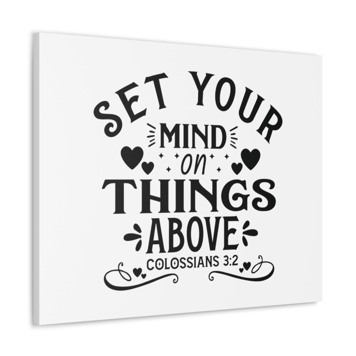 Scripture Walls Mind On Things Colossians 3:2 Heart Bible Verse Canvas Christian Wall Art Ready to Hang Unframed-Express Your Love Gifts