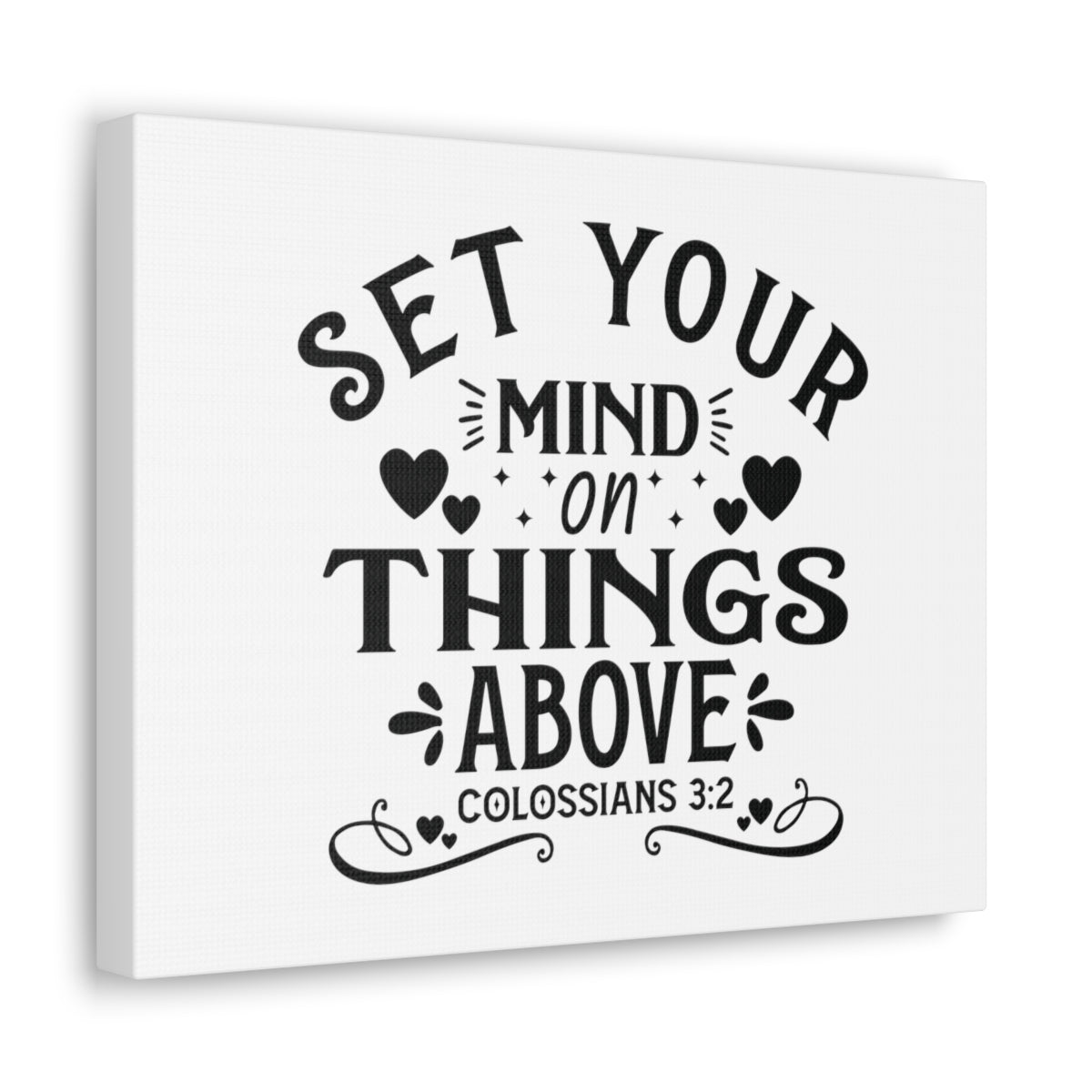 Scripture Walls Mind On Things Colossians 3:2 Heart Bible Verse Canvas Christian Wall Art Ready to Hang Unframed-Express Your Love Gifts