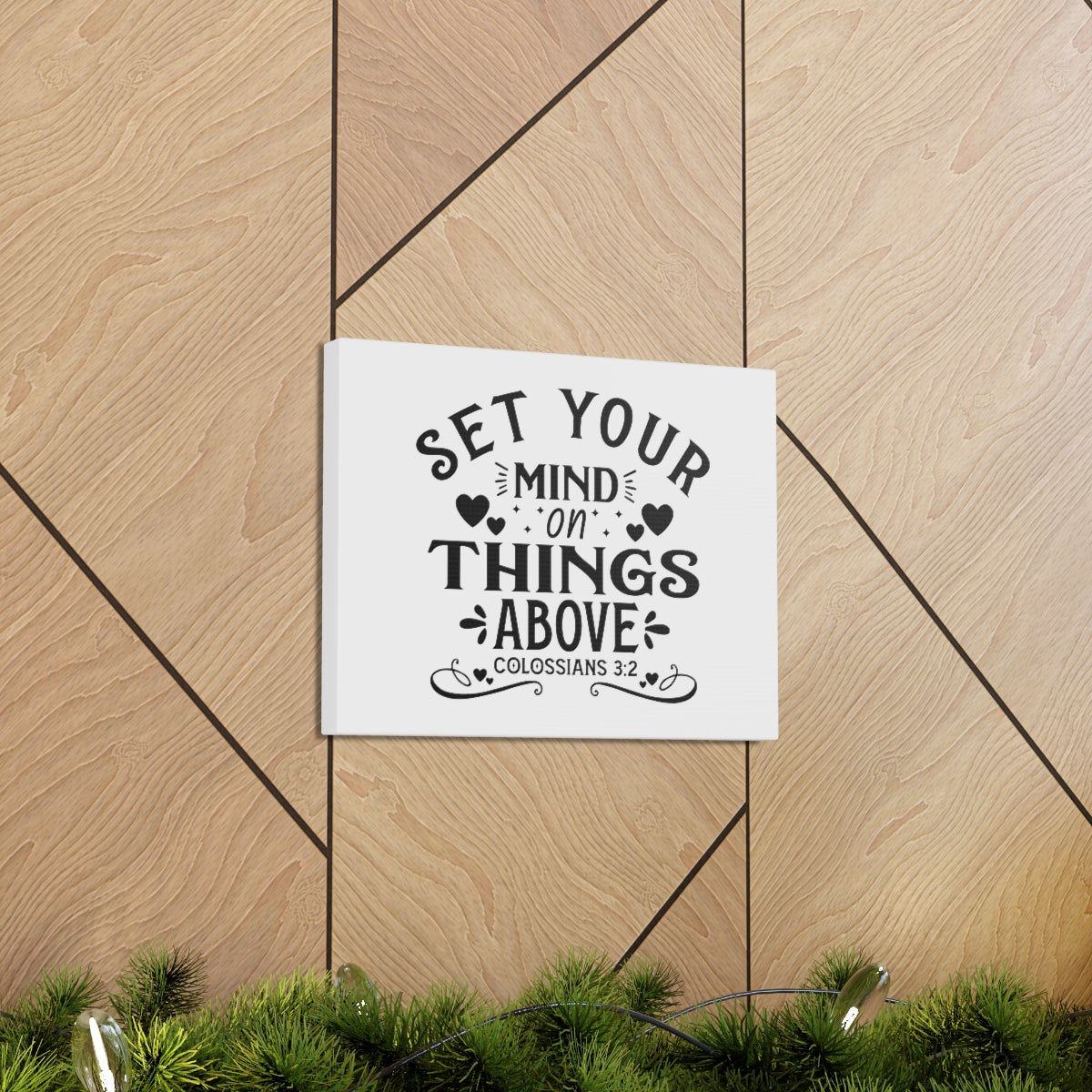 Scripture Walls Mind On Things Colossians 3:2 Heart Bible Verse Canvas Christian Wall Art Ready to Hang Unframed-Express Your Love Gifts