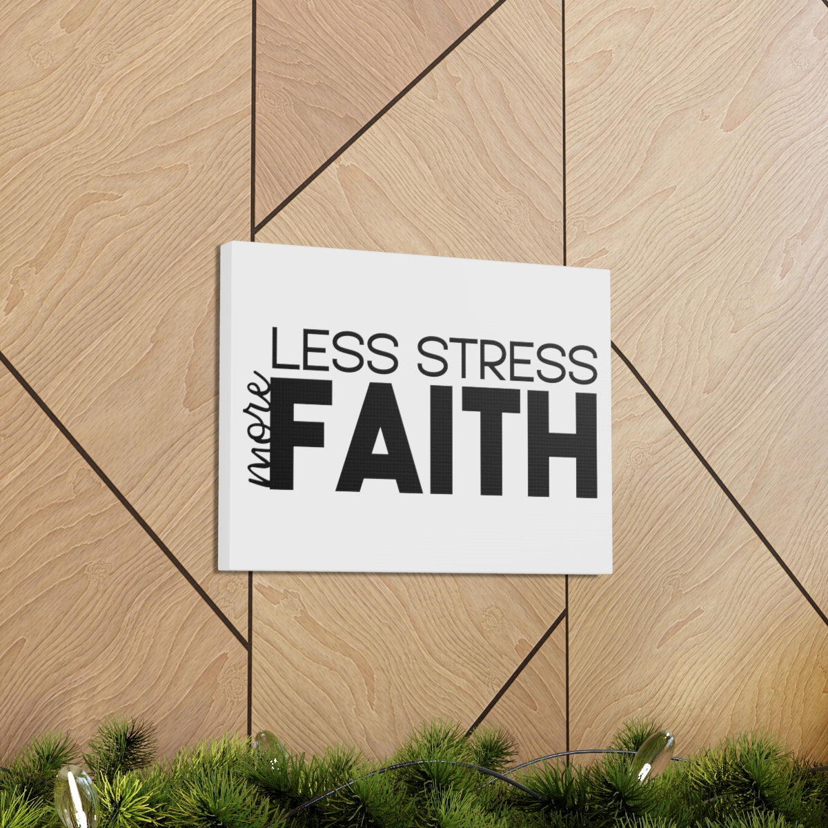 Scripture Walls More Faith Less Stress PSALM 119:143 Christian Wall Art Print Ready to Hang Unframed-Express Your Love Gifts