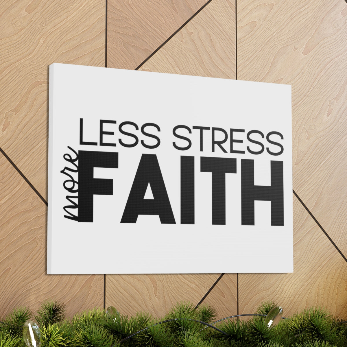 Scripture Walls More Faith Less Stress PSALM 119:143 Christian Wall Art Print Ready to Hang Unframed-Express Your Love Gifts