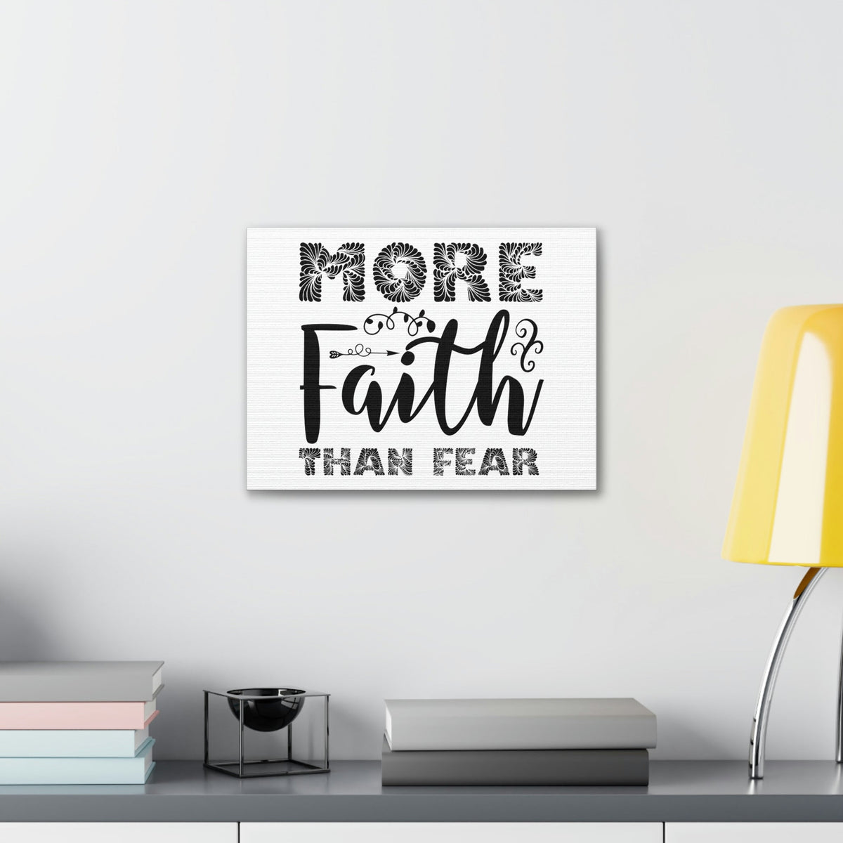 Scripture Walls More Faith Than Fear Hebrews 13:6 Christian Wall Art Print Ready to Hang Unframed-Express Your Love Gifts
