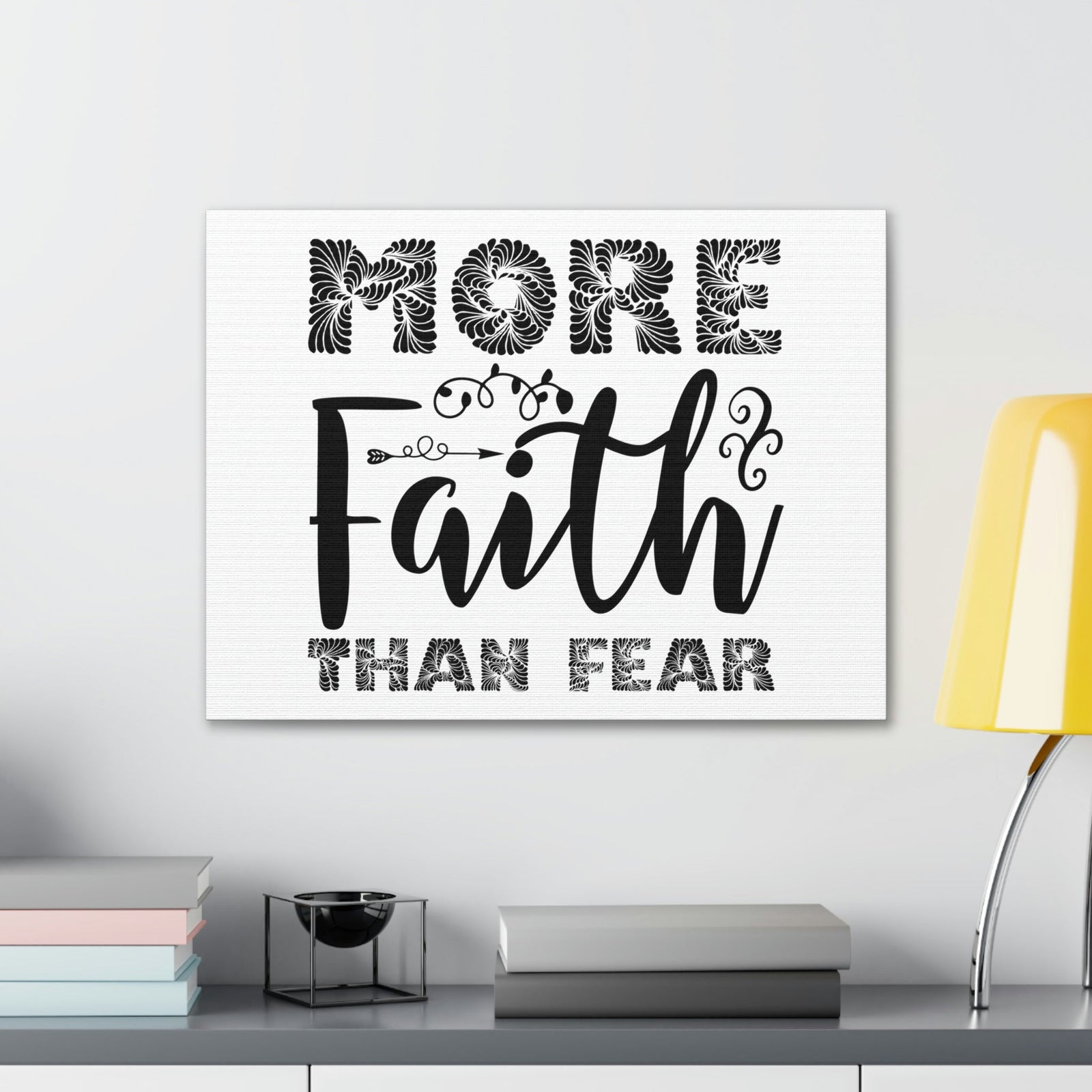 Scripture Walls More Faith Than Fear Hebrews 13:6 Christian Wall Art Print Ready to Hang Unframed-Express Your Love Gifts