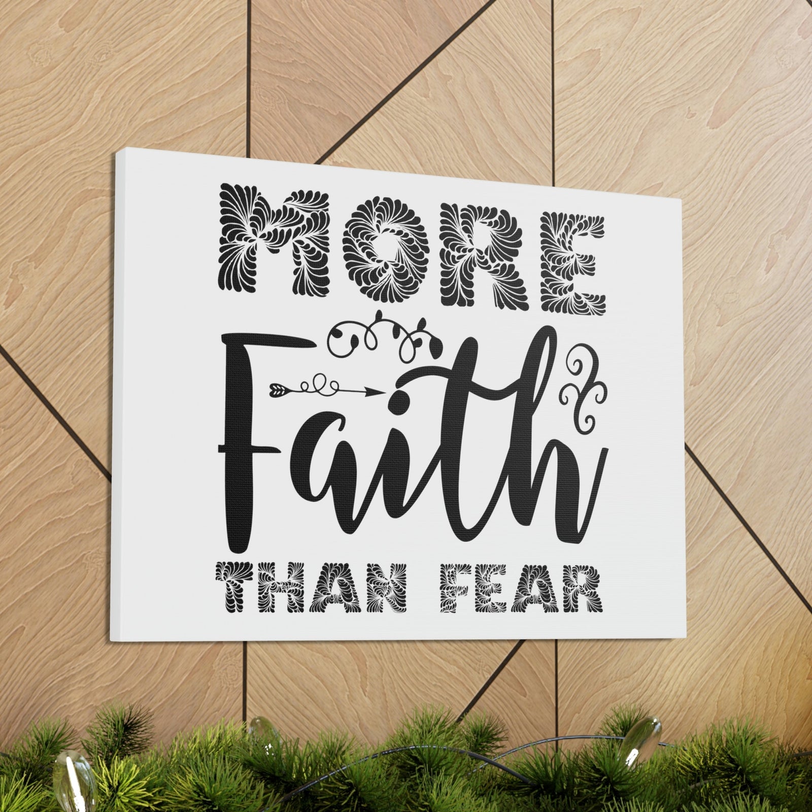 Scripture Walls More Faith Than Fear Hebrews 13:6 Christian Wall Art Print Ready to Hang Unframed-Express Your Love Gifts