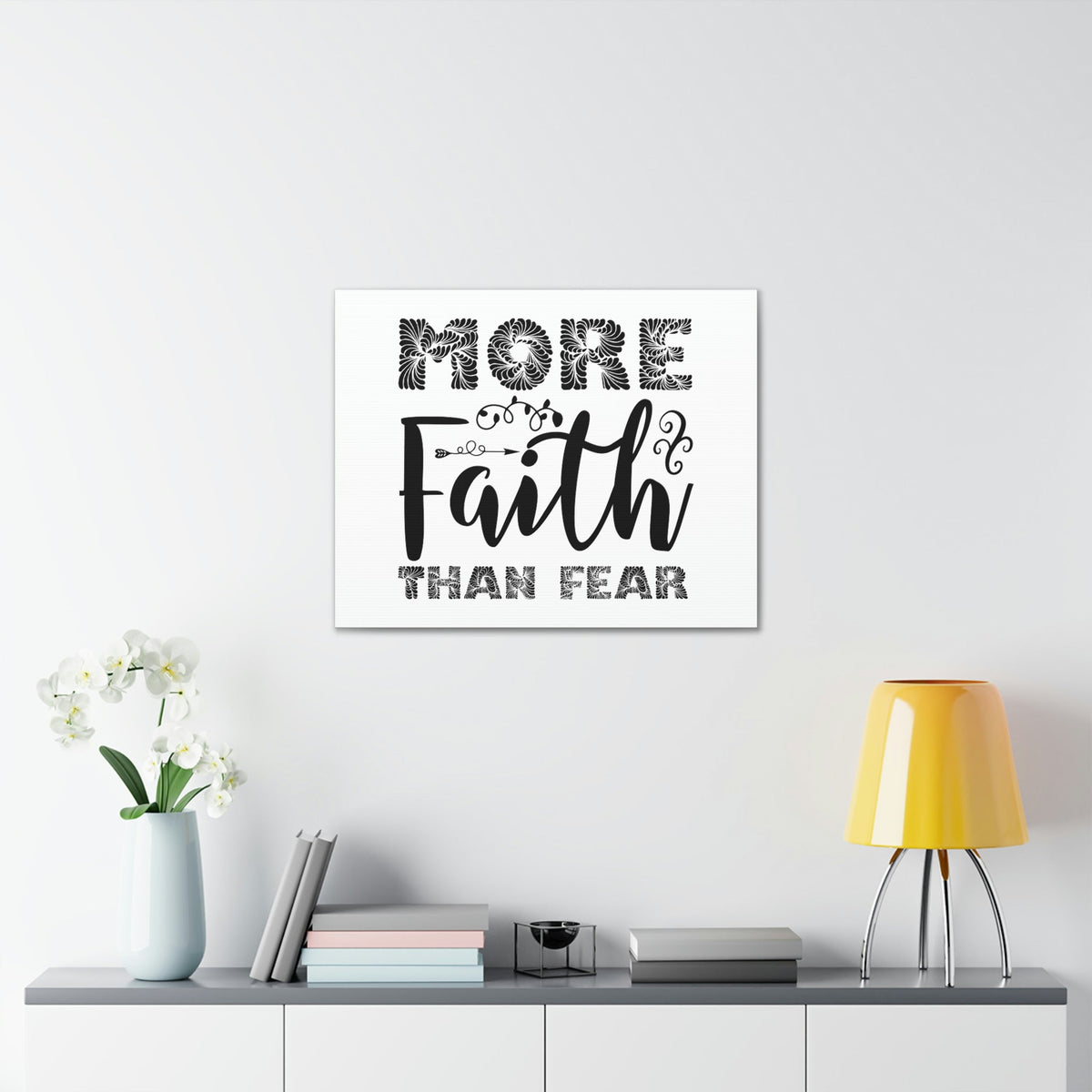 Scripture Walls More Faith Than Fear Hebrews 13:6 Christian Wall Art Print Ready to Hang Unframed-Express Your Love Gifts
