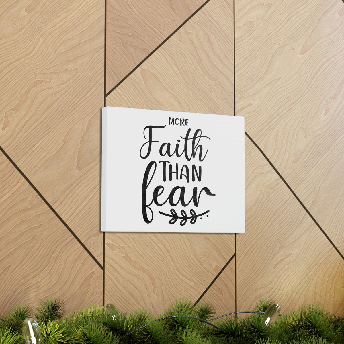 Scripture Walls More Faith Than Fear Psalm 34:4 Leaves Christian Wall Art Print Ready to Hang Unframed-Express Your Love Gifts