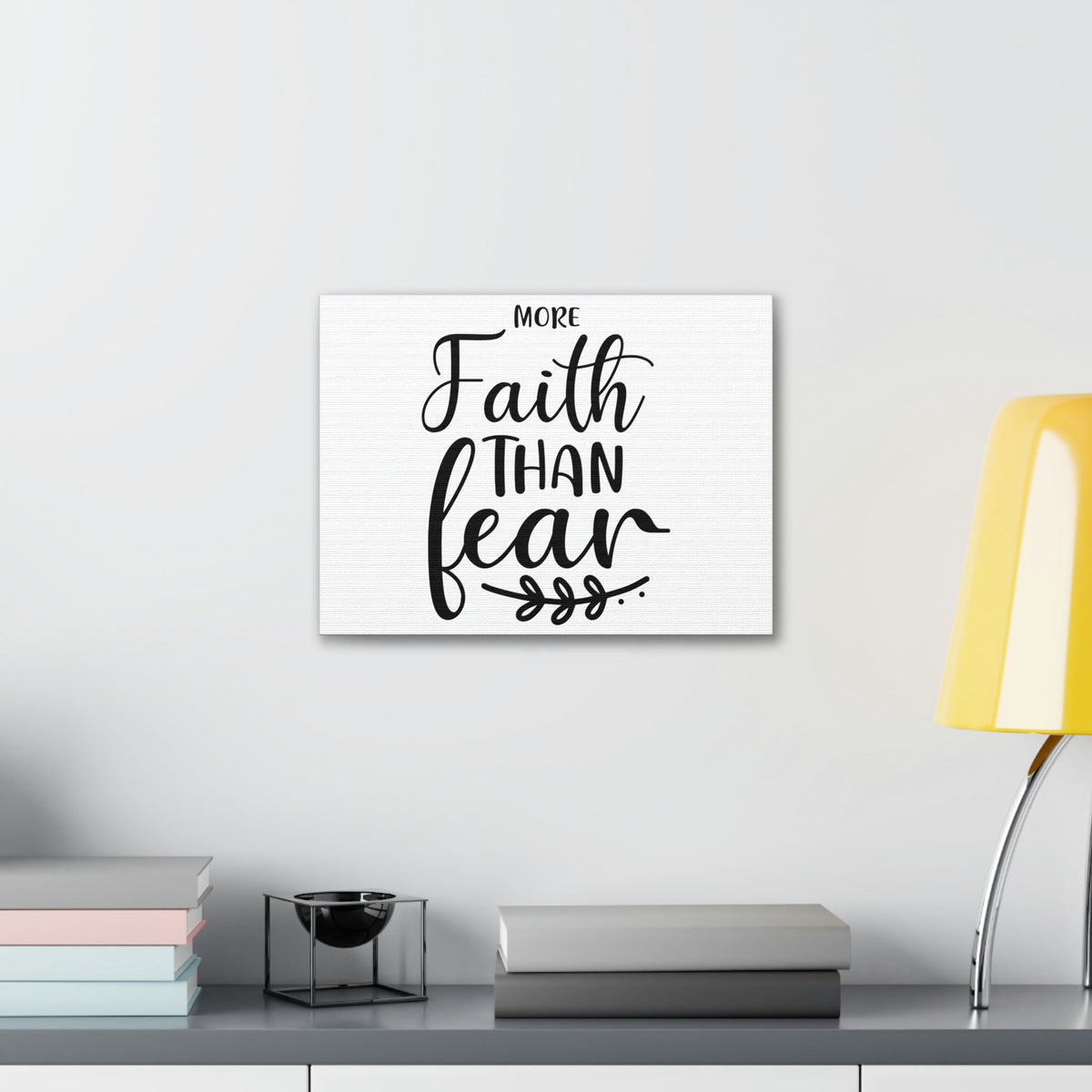 Scripture Walls More Faith Than Fear Psalm 34:4 Leaves Christian Wall Art Print Ready to Hang Unframed-Express Your Love Gifts