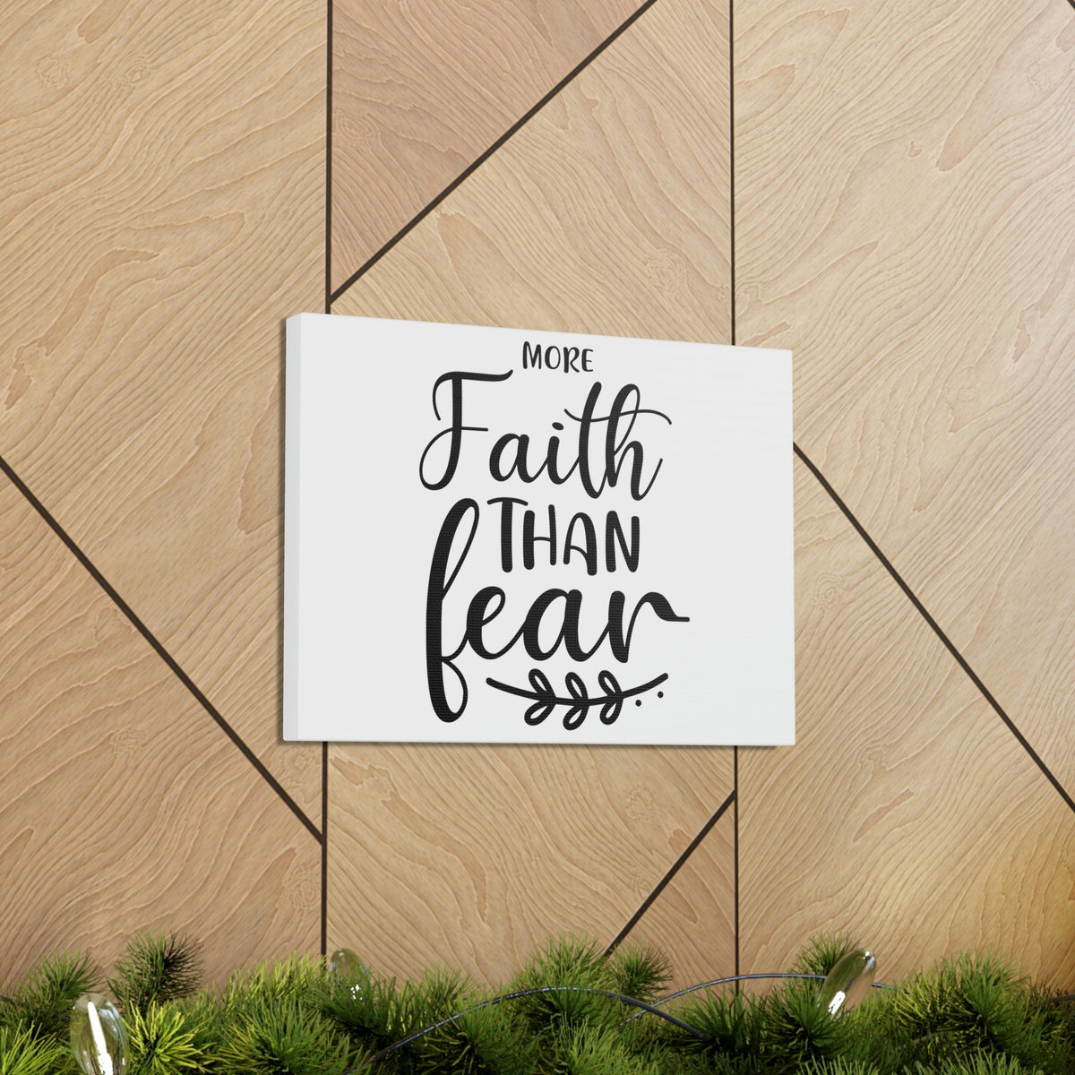 Scripture Walls More Faith Than Fear Psalm 34:4 Leaves Christian Wall Art Print Ready to Hang Unframed-Express Your Love Gifts