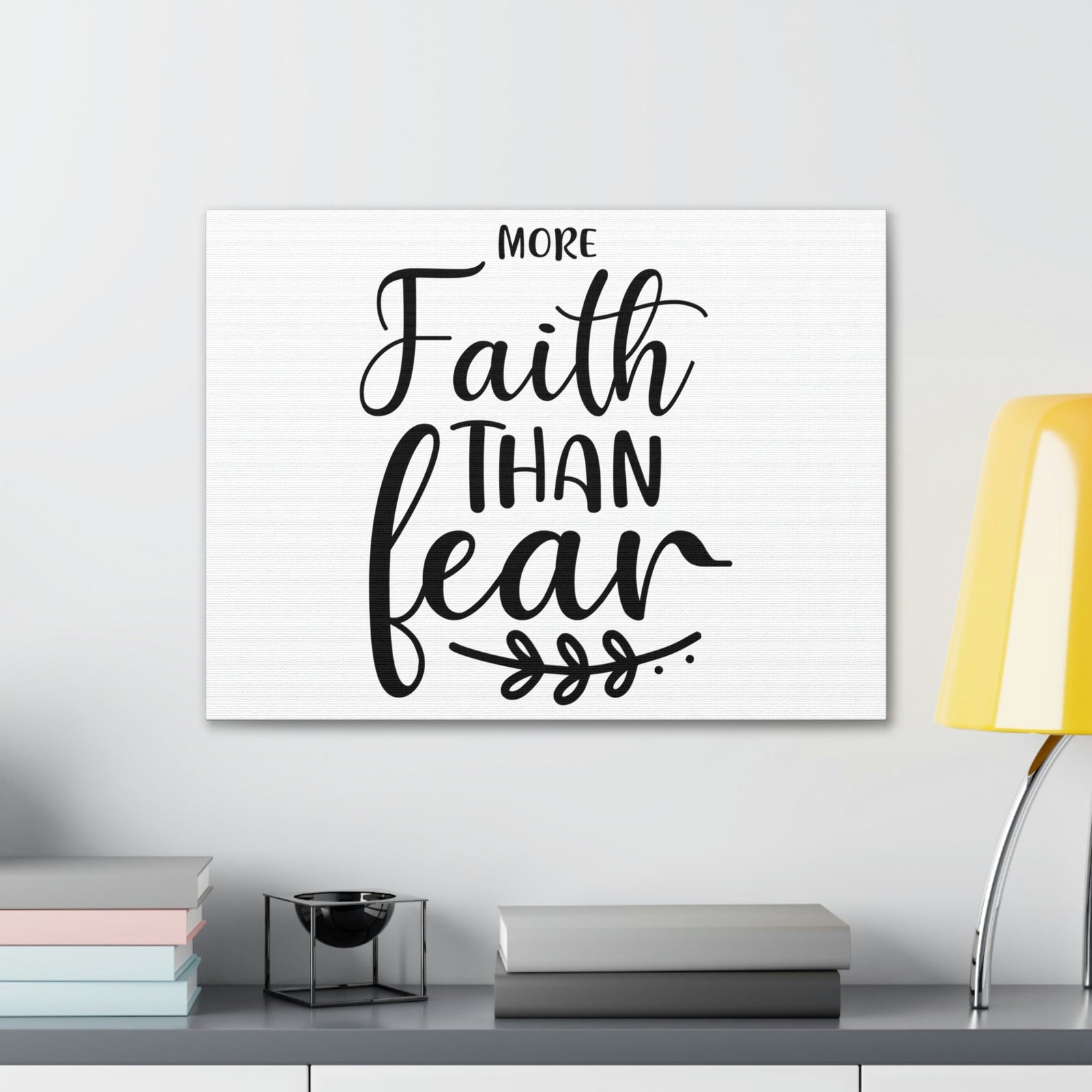 Scripture Walls More Faith Than Fear Psalm 34:4 Leaves Christian Wall Art Print Ready to Hang Unframed-Express Your Love Gifts