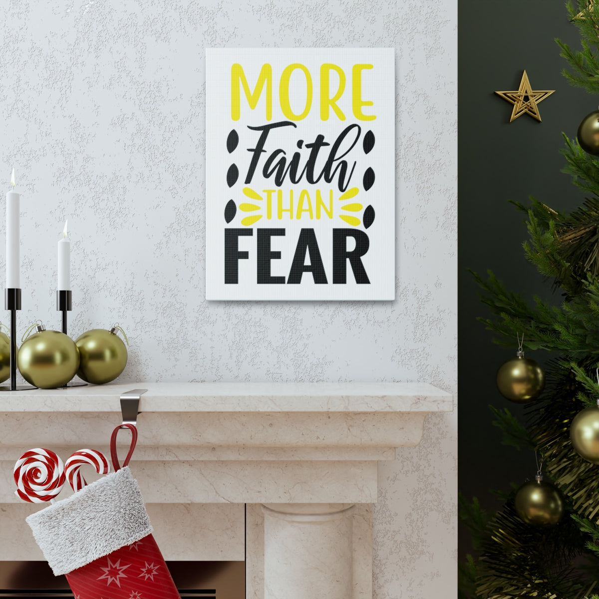 Scripture Walls More Faith Than Psalm 34:4 Christian Wall Art Print Ready to Hang Unframed-Express Your Love Gifts