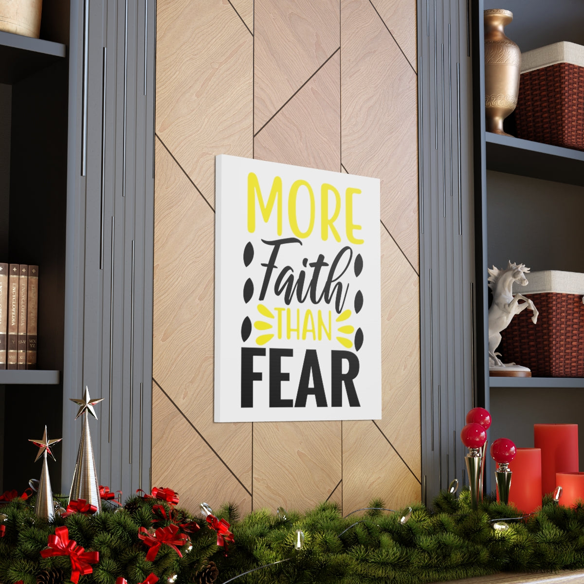 Scripture Walls More Faith Than Psalm 34:4 Christian Wall Art Print Ready to Hang Unframed-Express Your Love Gifts