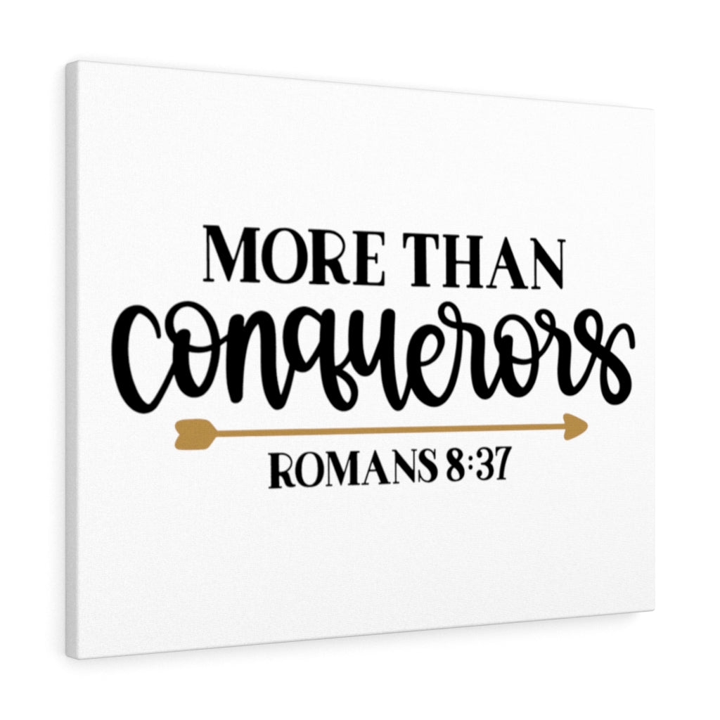 Scripture Walls More Than Conquerors Romans 8:37 Bible Verse Canvas Christian Wall Art Ready to Hang Unframed-Express Your Love Gifts