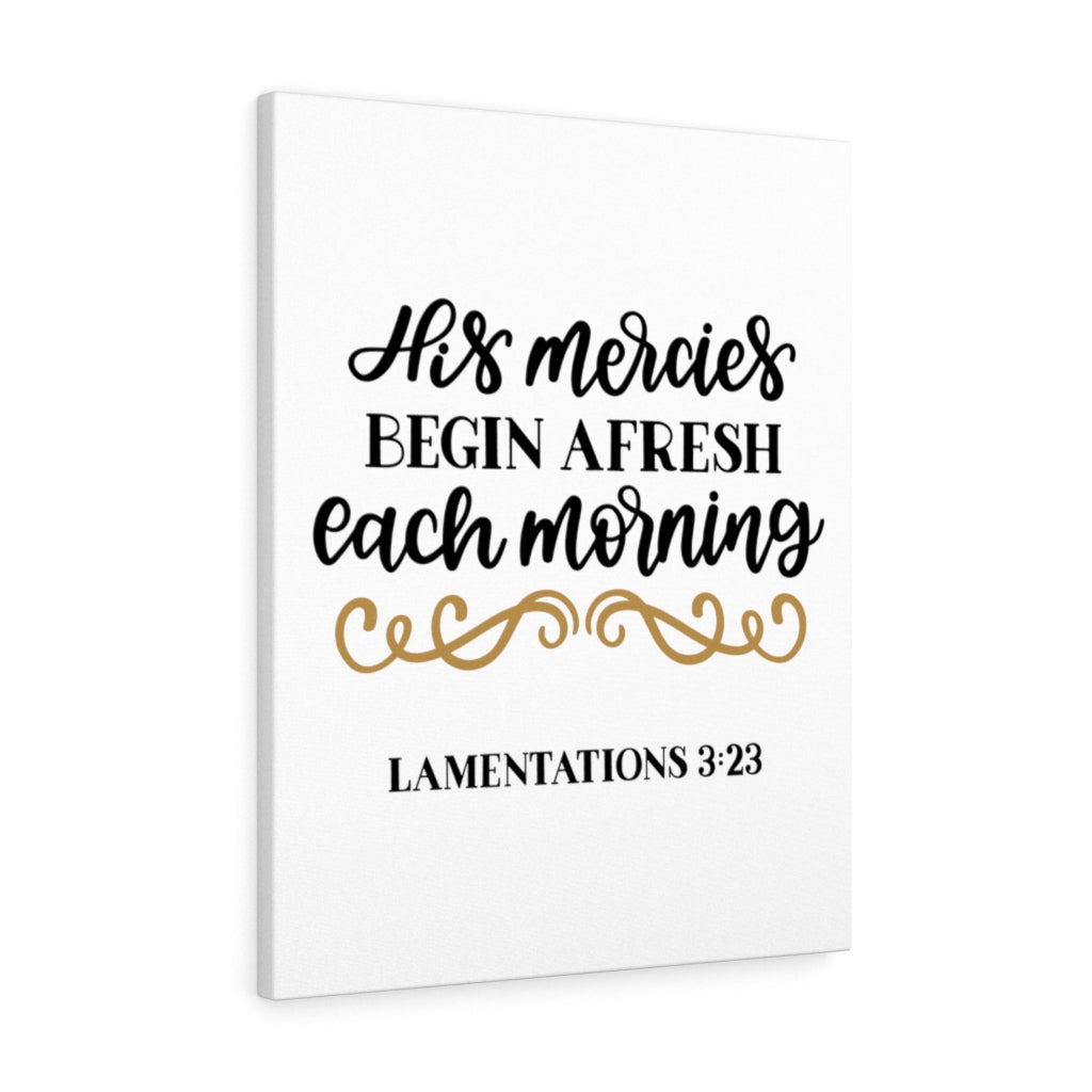Scripture Walls Morning Lamentations 3:23 Bible Verse Canvas Christian Wall Art Ready to Hang Unframed-Express Your Love Gifts