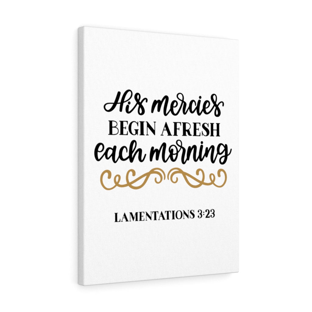 Scripture Walls Morning Lamentations 3:23 Bible Verse Canvas Christian Wall Art Ready to Hang Unframed-Express Your Love Gifts